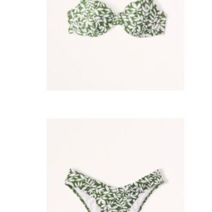 Abercrombie Green and White Bikini Set Size L NWT